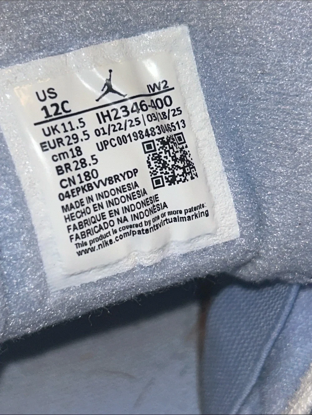 Jordan Kids' Light Blue and White Sneakers